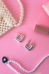 Silver Arc Hoops