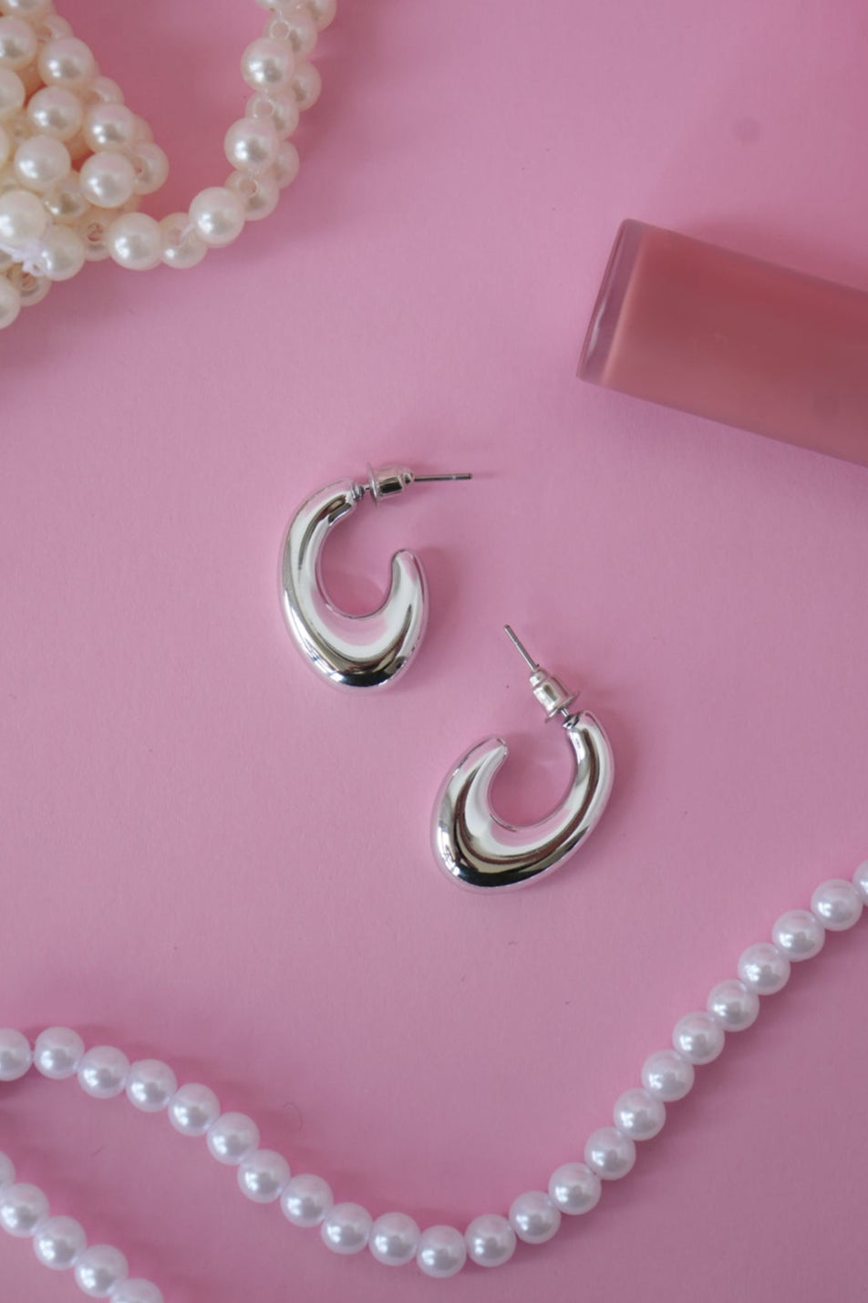 Silver Half-Hoop Earrings
