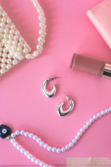 Silver Half-Hoop Earrings