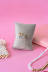 Gold Ribbon Stud Earrings