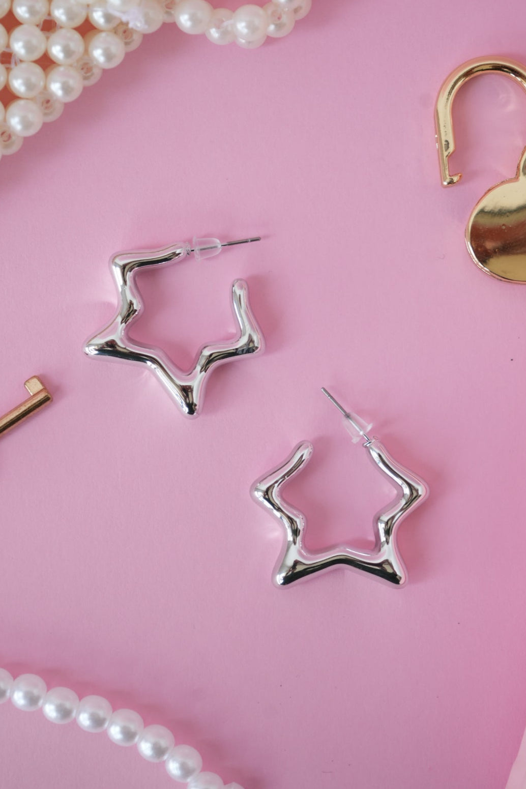 Wavy Star Hoop Earrings