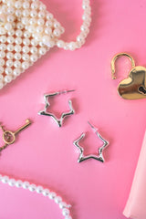 Wavy Star Hoop Earrings
