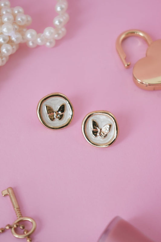 Butterfly Enamel Stud Earrings