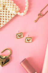 Heart Enamel Stud Earrings