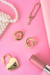 Gold Swirl Stud Earrings