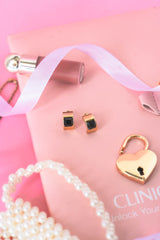 Onyx Inlay Huggie Earrings