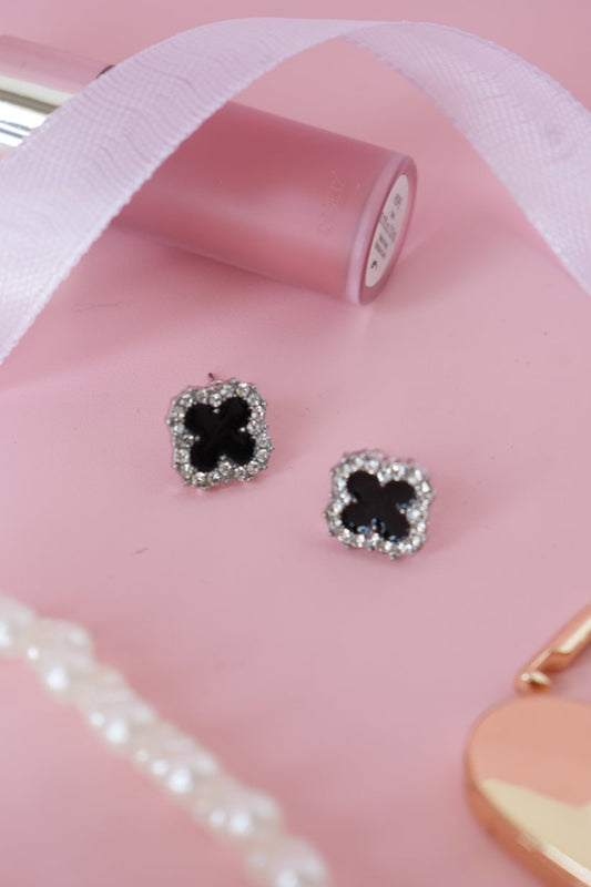 Black Clover Stud Earrings