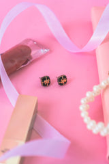Dainty Bow Stud Earrings (Black)
