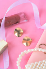 Gold Square Stud Earrings