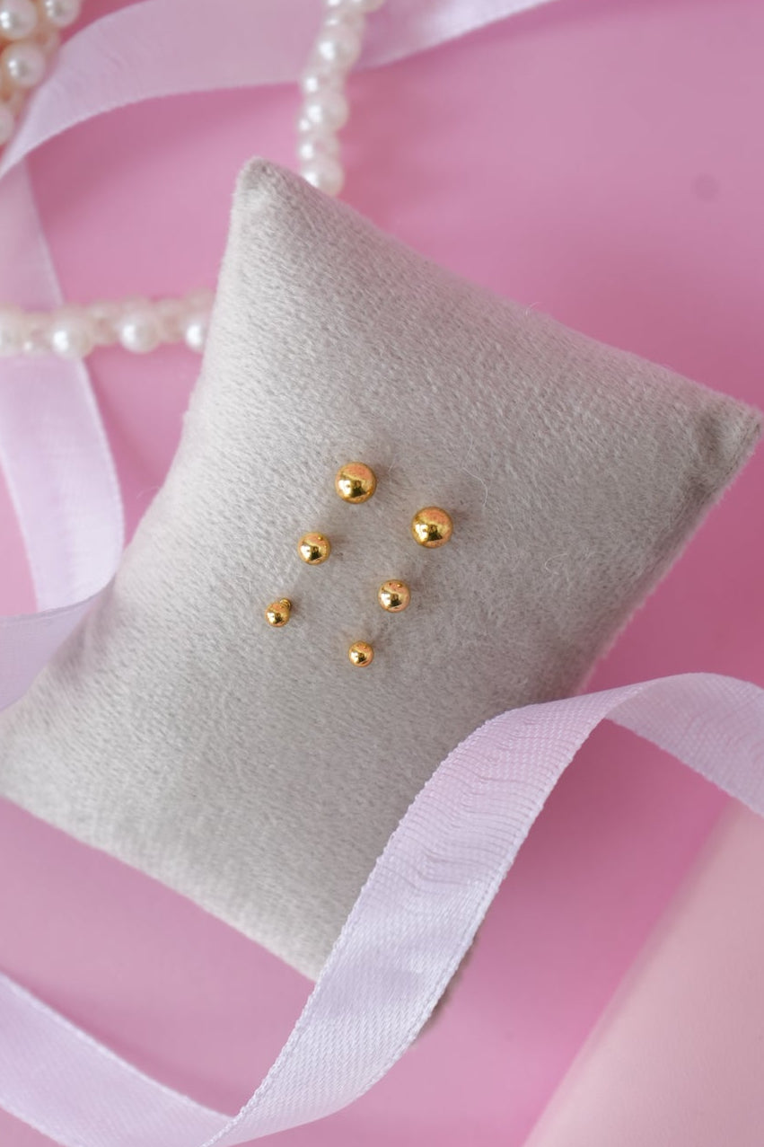 Gold-Toned Stud Earring Set