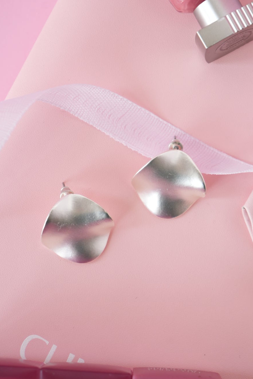 Silver Square Stud Earrings