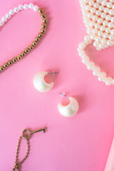 Pearl Half- Hoop Earrings