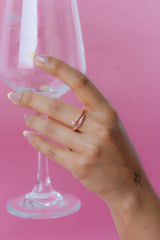 Rose Gold Pave Crossover Ring