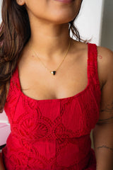 Minimalist Two-Tone Heart Pendant Necklace