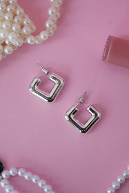 Silver Arc Hoops