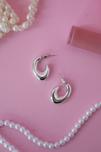 Silver Half-Hoop Earrings