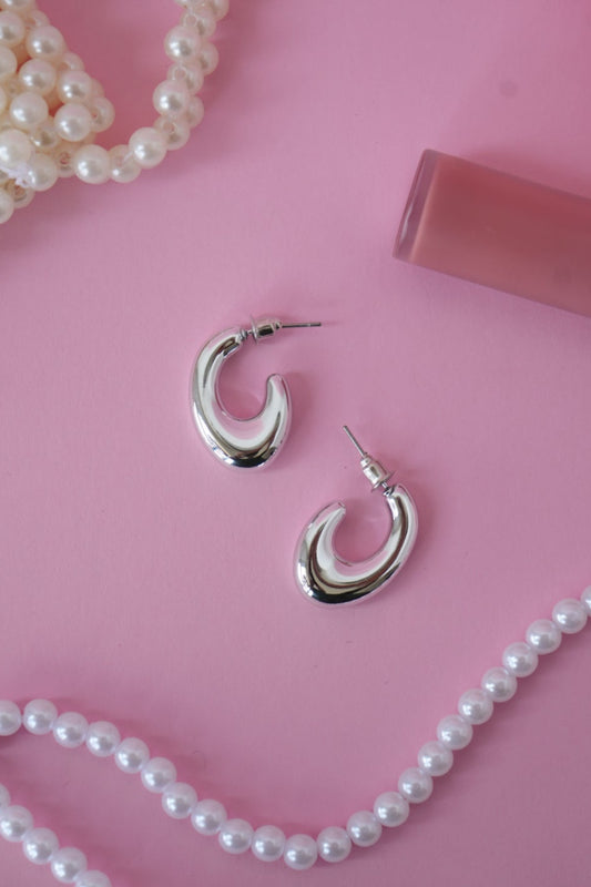 Silver Half-Hoop Earrings