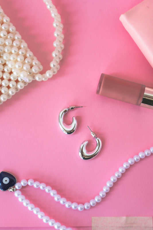 Silver Half-Hoop Earrings