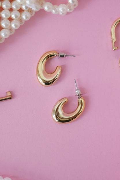 Gold Half-Hoop Earrings
