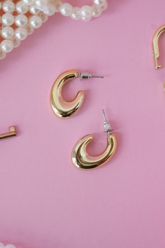 Gold Half-Hoop Earrings