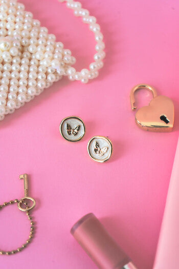 Butterfly Enamel Stud Earrings