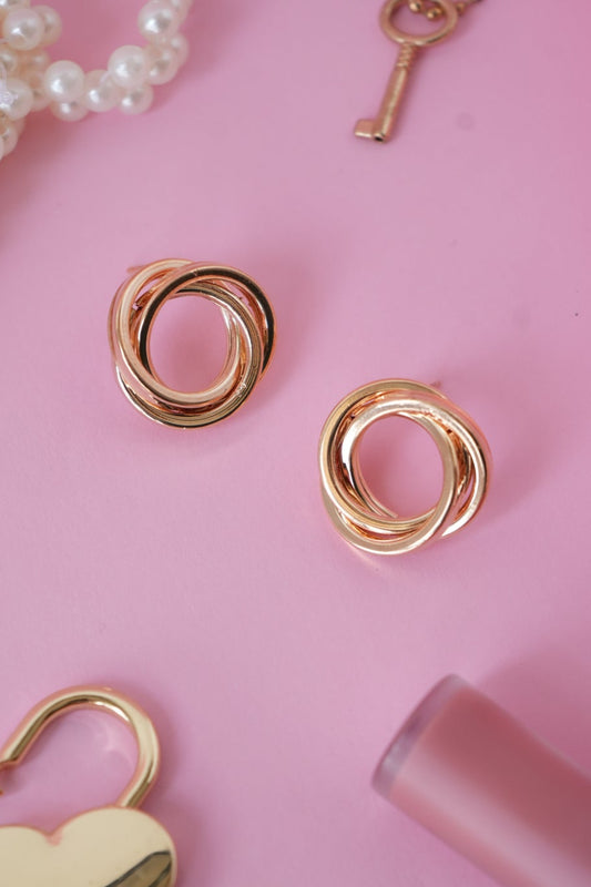 Gold Swirl Stud Earrings