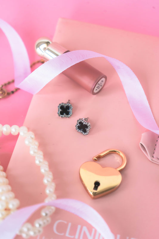 Black Clover Stud Earrings