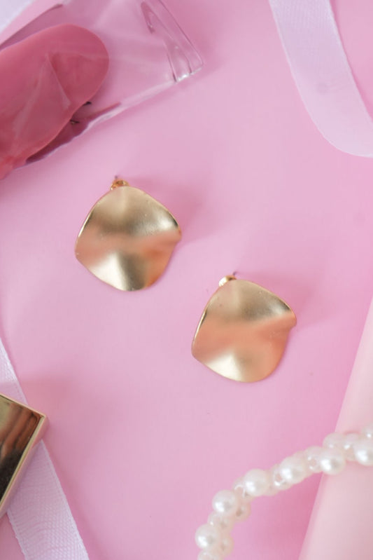 Gold Square Stud Earrings