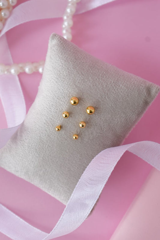 Gold-Toned Stud Earring Set
