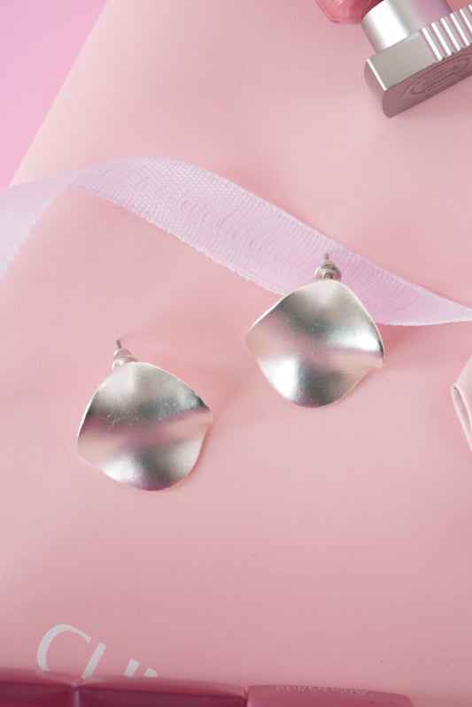 Silver Square Stud Earrings