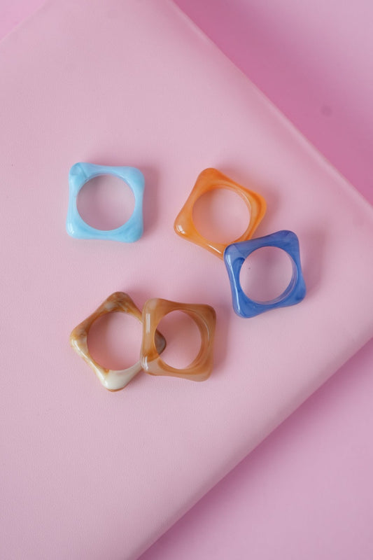 Resin Square Ring Set