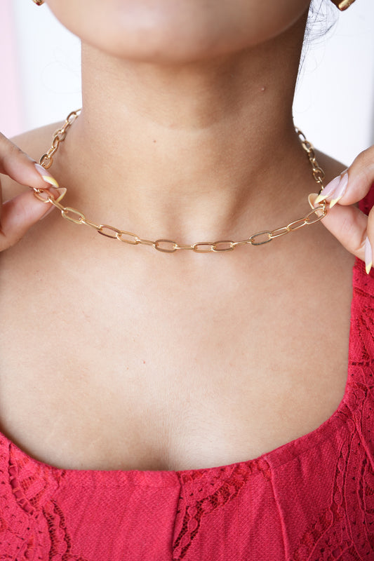 Minimalist Gold Link Chain Necklace