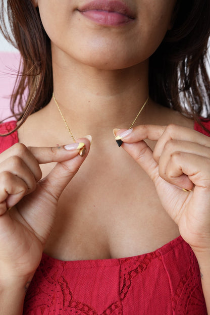 Minimalist Two-Tone Heart Pendant Necklace