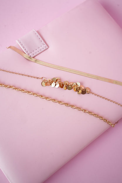 Gold Toned Layered Bracelet Set