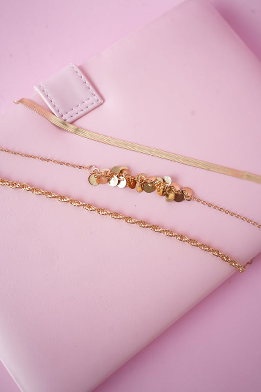 Gold Toned Layered Bracelet Set